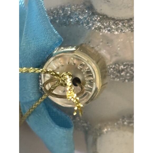 Robert Stanley Kitty Cat Glass Xmas Ornament Tutu Purple Pink Gray White Tabby - Picture 10 of 10